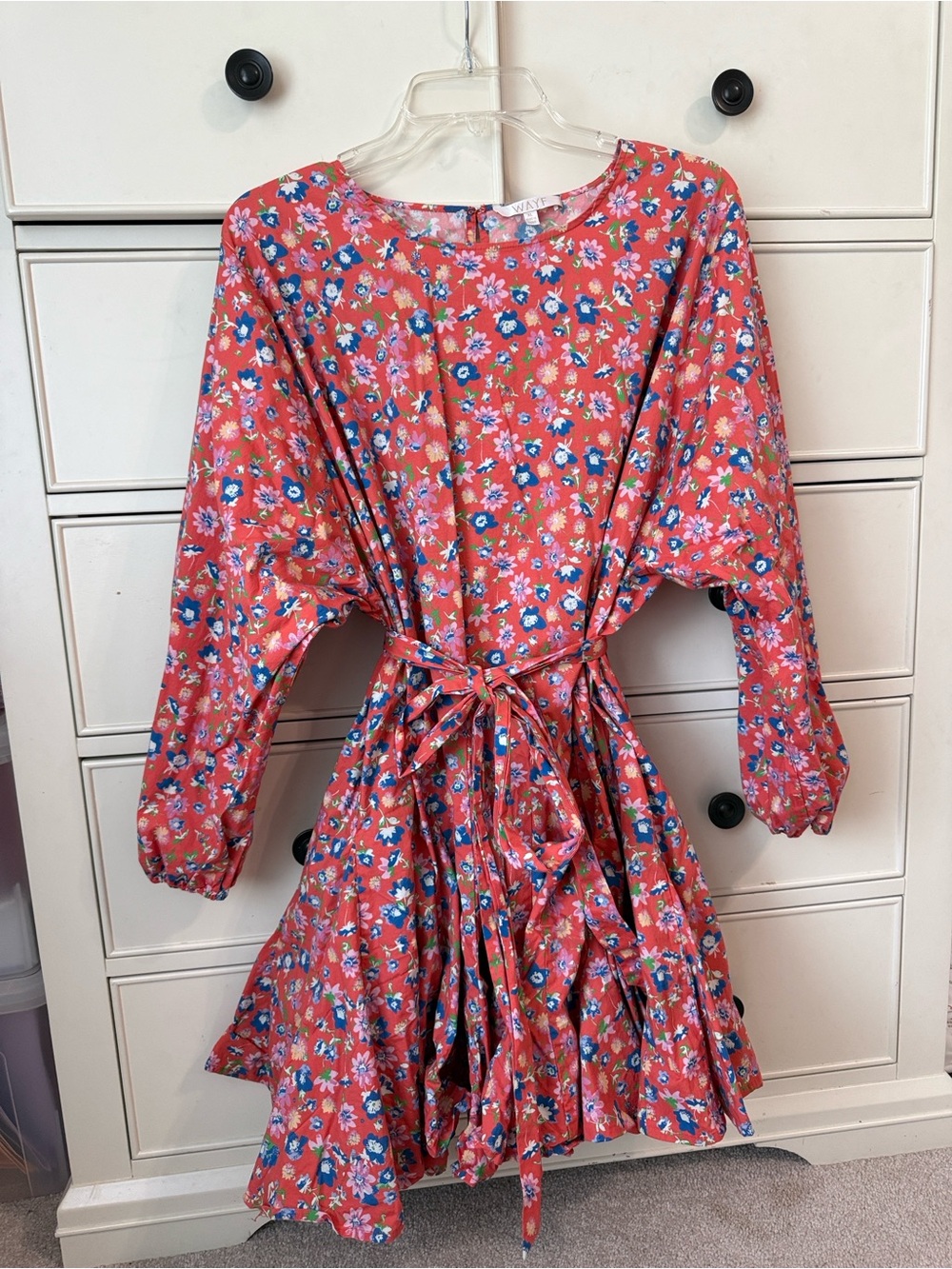Wayf Floral Shift Dress with Blue and Pink Blooms